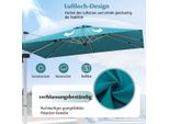Ombrellone Market Con Base A Croce E Rotazione A 360° Per Giardino E Piscina 300 X 300 Cm Blu