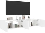 Syfax™ Mobili Tv A Parete Con Luci Led 2Pz Bianchi 80X35X31 Cm