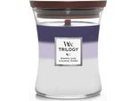 Woodwick Trilogy Evening Luxe Candela Profumata Con Stoppino Di Legno 275 G