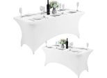 Copertura Universale Per Tavolo Da Catering 240 Cm 8FT Bianco Elasticizzato Multigarden
