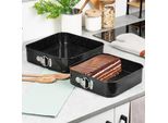 Vilde | Set Di Teglie A Forma Di Molla - Quadrate - 24/28 Cm - 2 Pezzi - Rivestimento Antiaderente - Teglia Da Forno