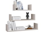 Mobi 3P Set Di 3 Mensole Sospese - Mensole Da Parete Moderne Cashmere Beige