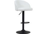 Sgabello Arda Bouclé Bianco | Gambe In Metallo | H-H 86/107 X L-L 49 X P-P 46 Cm