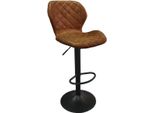 Sgabello Da Bar Malagapoliuretanocognac - Gambe In Metallo Vintage | H-H 90-111 X L-L 48 X P 52 Cm