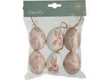 Uova Di Pasqua Da Appendere 4X6 Cm Con Motivi E Motivi Animali Infrangibili, Confezione Da 6
