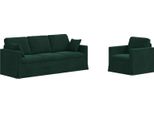 Vidaxl Divano 2 Pezzi Verde Scuro 198 X 78 X 80 Cm Velluto