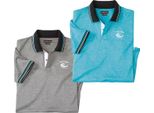 Atlas For Men - Polo Da Uomo (Confezione Da 2) AF4212 (Xxl) (Grigio/Turchese)