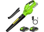 Battery Leaf Blower 2X2 0 Ah 240 Km/H 3 Speeds Brushless For Garden