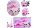 Badaccessoire-Set SANILO Blooming, rosa, Massivholz, Badaccessoires-Sets, Badaccessoire-Set