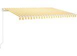 Vidaxl Tenda Da Sole Manuale A Scomparsa Con Led 450X350 Cm Giallo E Bianco