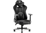 Diablo X-Player Gaming Chair Office Chair Tessuto 3D Braccioli Design Ergonomico Cuscino Collo/Lombare, Colore: Nero, Taglia King