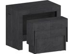 Dmora Set Tavolo E Sedie Auditore Grigio Ardesia, 12 Posti Allungabile Italy