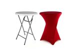 Vcm Klapptisch Partytisch Mit Husse Tisch Rund Gartentisch Klappbar Bartisch 110 Cm Rund