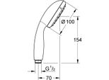 Grohe Vitalio Start 100 - Doccetta, Risparmio Idrico, 2 Modalità Di Getto, Cromo, 27946000