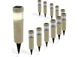 Deuba® Lampada Solare Da Esterno Set Da 12 Led Protezione IP44 Sensore Crepuscolare Luce Sentiero Balcone Giardino
