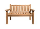 Panchina Da Parco In Teak Massiccio Arezzo Di Teako Design - Panchina Da Giardino Resistente Alle Intemperie Con Braccioli In Varie Misure (120 Cm)