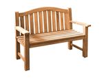 Panchina Da Giardino Teako Design In Teak Catania - Schienale Curvo, 3 Dimensioni, Resistente Agli Agenti Atmosferici (Extra Spessa, 120 Cm)