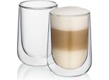 Fontana Latte Macchiato Bicchiere A Doppia Parete 250 Ml Set Di 2 Pezzi