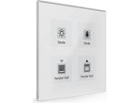 Mdt Knx Glastaster 4Fach Plus Mit Tempsensor Weiß Inkl. Beschriftungsf