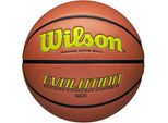 Pallone Da Gioco Wilson Evolution 295 Indoor WTB0595XB703, Palloni Da Basket, Unisex, Arancione, Misura: 7