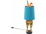 Lampada Da Tavolo Hiding Bunny, Oro/Turchese, Poliresina, 24X24X74 Cm, E27, Cavo: 1,4 M
