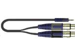 QUIK-LOK RKSA/194-5 Cavo Audio 5 M 2 X 3,5 Mm 2 X Xlr (3 Pin) Nero, Blu, Grigio