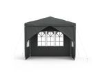 Yuenfong Gazebo Da Giardino 3X3M Tenda Da Giardino Tenda Da Festa Padiglione Impermeabile Costruzione In Acciaio (Grigio Scuro, 4 Pareti Laterali)