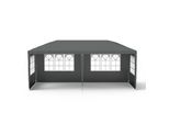 Yuenfong Gazebo Da Giardino 3X6M Tenda Da Giardino Tenda Da Festa Padiglione Impermeabile Costruzione In Acciaio (Grigio Scuro, 6 Pareti Laterali)