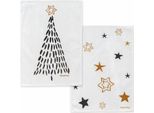 Asciugamano Da Cucina Happyfriday Xmas Color Oro 70 X 50 Cm (2 Pezzi)
