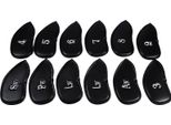12Pcspoliuretanopelle Nera Golf Club Head Cover Iron Head Cover Protector Set
