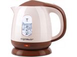Aigostar - Mini Bollitore 1100 Watt, Bollitore Da Viaggio, Bollitore 1 Litro Compatto, Bollitore Piccolo, Silenzioso, Senza Bpa, Marrone