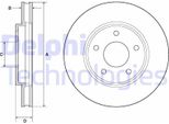 2X Delphi Disco Freno BG4678C Per Nissan NV200 / Evalia Bus Leaf (ZE1_) Leaf