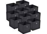 Set Di 10 Scatole Pieghevoli 30X30X28 Cm Per L'organizzazione Di Scatole Pieghevoli In Tessuto Non Tessuto Nero [En.Casa]