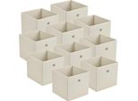 Set Di 10 Scatole Pieghevoli 30X30X28 Cm Per L'organizzazione Di Scatole Pieghevoli In Tessuto Non Tessuto Beige [En.Casa]
