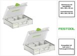 Festool Systainer Organiser SYS3 Org M 89 6Xesb 2 Pezzi ( 2X 204854 ) Valigetta Per Minuteria Con Scatole Per Inserti