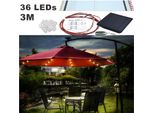 Wolketon 3M-3.5M Ombrellone Con Led Solare Inclinabile Ombrellone A Sbalzo Ombrellone Da Balcone Ombrellone Da Mercato UV40+ Ombrellone Da Giardino, Grigio, 3M