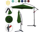 Wolketon 3M-3.5M Ombrellone Inclinabile A Sbalzo Ombrellone Da Balcone Ombrellone Da Mercato UV40+ Ombrellone Da Giardino, Verde, 3.5M