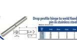 Hinge 140Mm Stainless Drop Profile Weldable Fixed Pin - 1Pair - 2Pcs