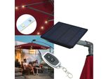 Wolketon 3M-3.5M Ombrellone Con Led Solare Inclinabile Ombrellone A Sbalzo Ombrellone Da Balcone Ombrellone Da Mercato UV40+ Ombrellone Da Giardino, Rosso, 3.5M