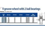 160 Mm Ruota V Groove 2 Cuscinetto A Sfera - Set Di 2