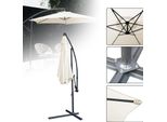 Ombrellone Clanmacy 3M Ombrellone A Sbalzo Inclinabile Ombrellone Da Balcone Ombrellone Da Mercato UV30+ Ombrellone Da GiardinoحBeigeح3M