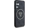Etui Guess 4G Glitter Triangle Buttons Magsafe Do Samsung Galaxy S25 Czarny