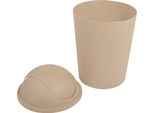 Msv Cestino Per Cosmetici Cestino Per Rifiuti Con Coperchio Basculante Da 5,5 Litri In Plastica Beige
