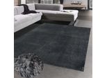 Tappeto Shaggy A Pelo Alto Lavabile Antiscivolo Grigio Antracite Dimensioni - 240 X 340 Cm