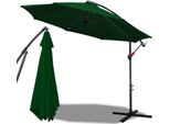 Fiqops Ombrellone Da Giardino Girevole Da 3 M UV40+ Ombrellone A Manovella In Alluminio, Verde