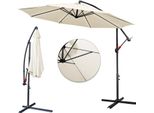 Jopassy Ombrellone Da 3 M UV40+ Ombrellone Da Giardino Girevole Ombrellone Con Manovella In Alluminio, Beige