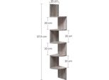 Scaffale Angolare, Scaffale A Parete Galleggiante A 5 Livelli Con Motivo A Zigzag, Libreria, Grigio