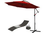 Ombrellone Jopassy Ombrellone A Braccio Laterale 300 Cm - Ombrellone A Braccio Laterale, Protezione Solare, Ombrellone Da Giardino - Rosso