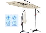 Swanew Ombrellone Beige Ø300Cm Ombrellone A Sbalzo Ombrellone Da Giardino Ombrellone Da Mercato Ombrellone A Manovella Balcone Alluminio Inclinabile