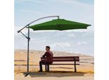 Jiubiaz Ombrellone Verde Ø300Cm Ombrellone Pensile Da Giardino Ombrellone Da Mercato Ombrellone A Manovella Balcone Alluminio Inclinabile
